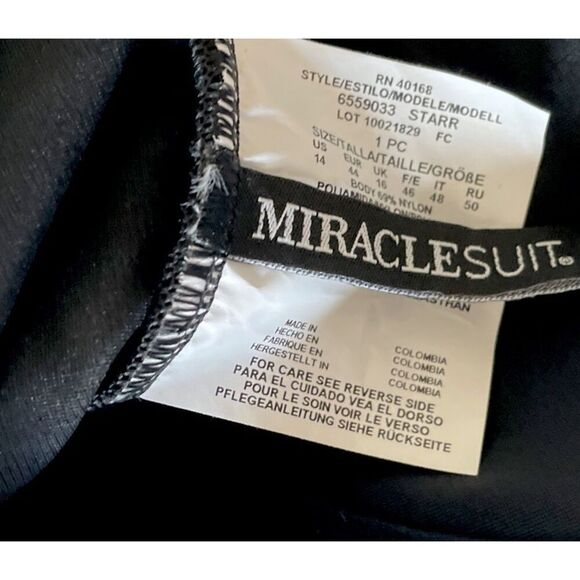 New  Miraclesuit One Piece Size 14 Rock Solid Starr Draped W/ Underwire - Picture 8 of 8